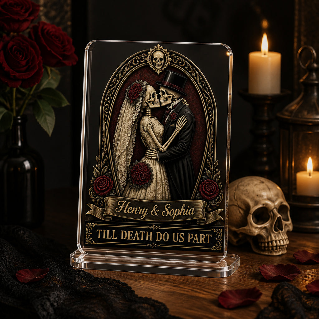 Till Death Do Us Part — Gothic Couple Personalized Acrylic Plaque - Personalized Acrylic Plaque ec03a8c5-d37c-4d76-8a9d-11afc5e51628.jpg