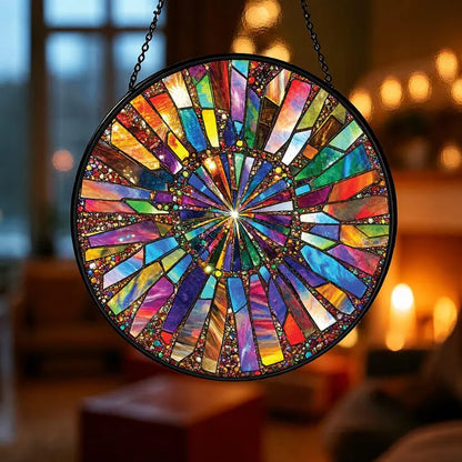 Rainbow Burst Stained Glass Suncatcher, Colorful Window Hanging, Abstract Glass, Boho Home Decor, Prism Sun Catcher Gift ec1b3cfb-50a2-4461-b82e-ad94abcfea0a-dfdf-13-.webp