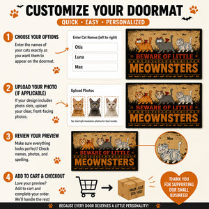 Beware of Little Meownsters - Custom Pet Cartoon Doormat - Personalized Doormat ec50fe2f-fe45-472b-8406-80770d3d163e.jpg