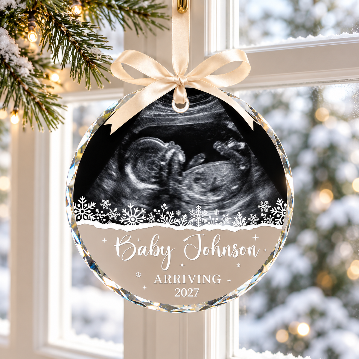 Custom Baby Announcement Ornament, Ultrasound Pregnancy Ornament, Sonogram Reveal Christmas Keepsake, New Family Gift, Expecting Parents ec741a9b-2ff1-4925-818f-cb895025120f-banner-1.png