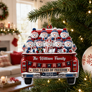 America 250th Anniversary Christmas Gifts For Mom, Dad, Family - Personalized Ornament