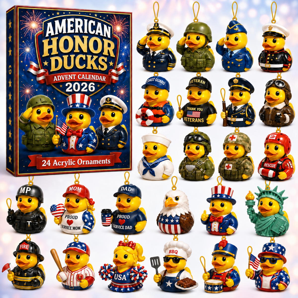American Honor Rubber Duck Advent Calendar 2026 - 24-Day Festive Countdown, Acrylic Charms Blind Box - Gift For Family & Friends ec7bd34d-b22c-4e4c-9674-80f9fec240e7-ducks-box-charms.png