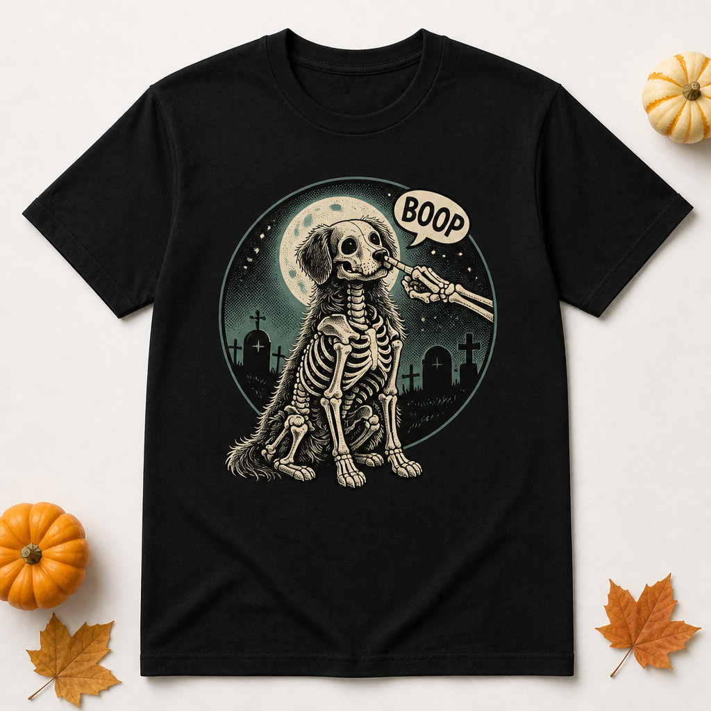 Boop Skeleton Dog Halloween Tee - T-shirt ec8fc9dc-e70d-4ad9-9ec6-d9681e400bab.png