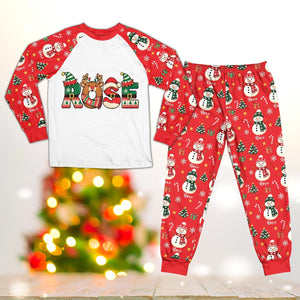 Personalized Merry Christmas Pajamas Set, Custom Name Xmas PJs Cute Snowman Reindeer Santa Letter Matching Family Sleepwear Holiday Gift Set ec98bed9-32d3-4e3c-a3dd-928068f26469-il_1588xN.8622893099_16x2.jpg