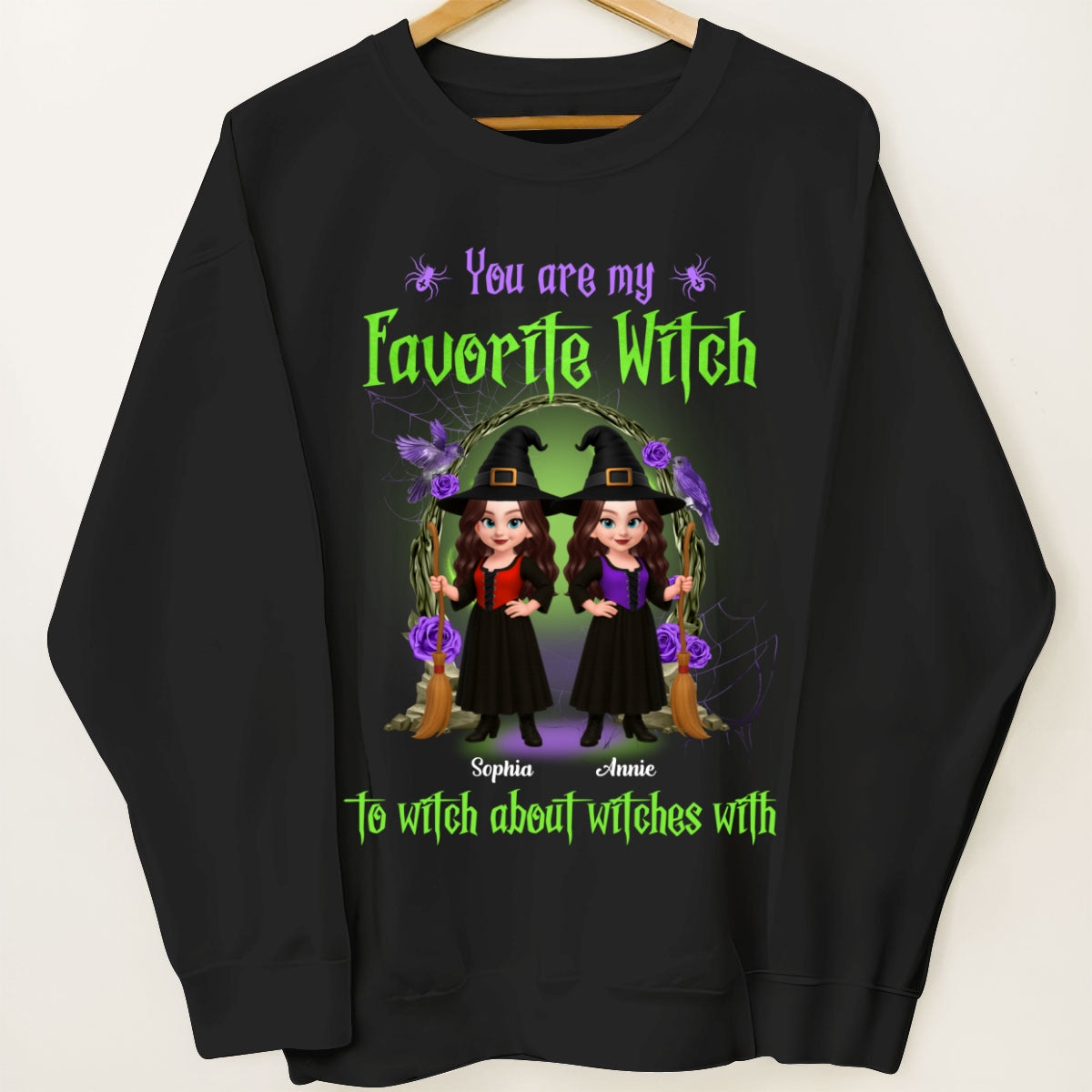 Halloween Witch Besties Witch About Witches Matching Personalized Sweatshirt