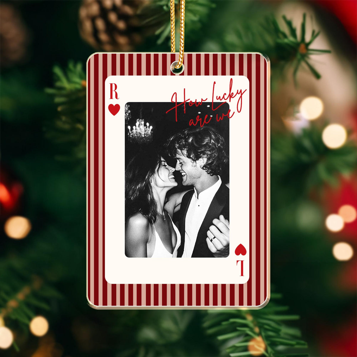 Personalized Striped Playing Card Couple Photo Ornament: Anniversary Gift, How Lucky We Are, Gifts for Boyfriend, Husband eca07cc0-b8f1-4732-8970-958c696f7767-6.jpg