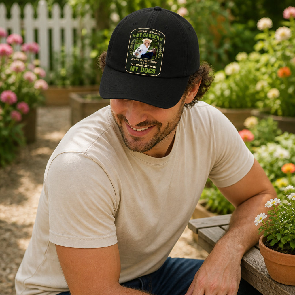 Garden + Dogs Photo Cap – Custom Photo & Names - Personalized Printed Cap eca73411-2a02-4426-91e0-06c4f4537790.jpg