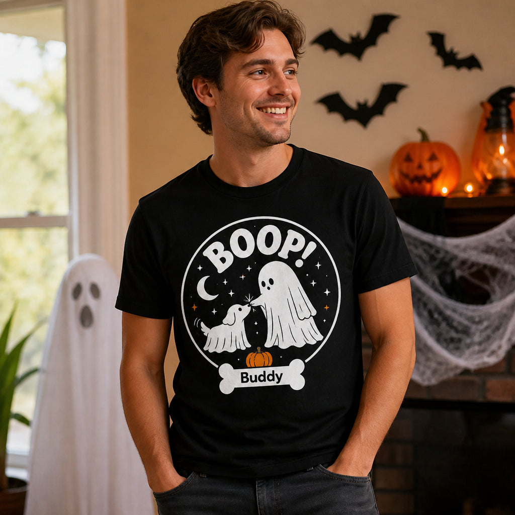 Boop Ghost Dog Personalized Name Tee - Personalized T-shirt ecbce4c4-113f-4843-963c-502853a7ae3e.jpg
