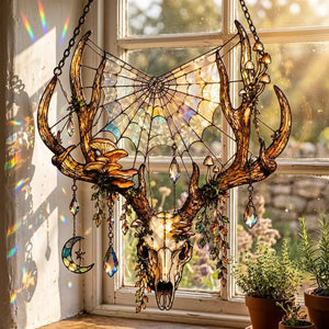 Deer Skull Acrylic Suncatcher, Gothic Faux Stained Glass Window Hanging, Woodland Witch Decor ecc0d9f1-db93-4662-870d-1959e25e4aa9--gh.webp