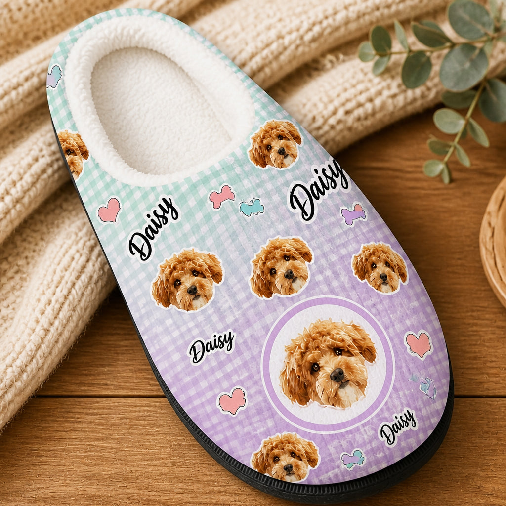 Custom Pet Face & Name Pattern Fleece Slippers - Personalized Fleece Slipper ecc6edf1-1044-4928-b326-daff2262c045.jpg