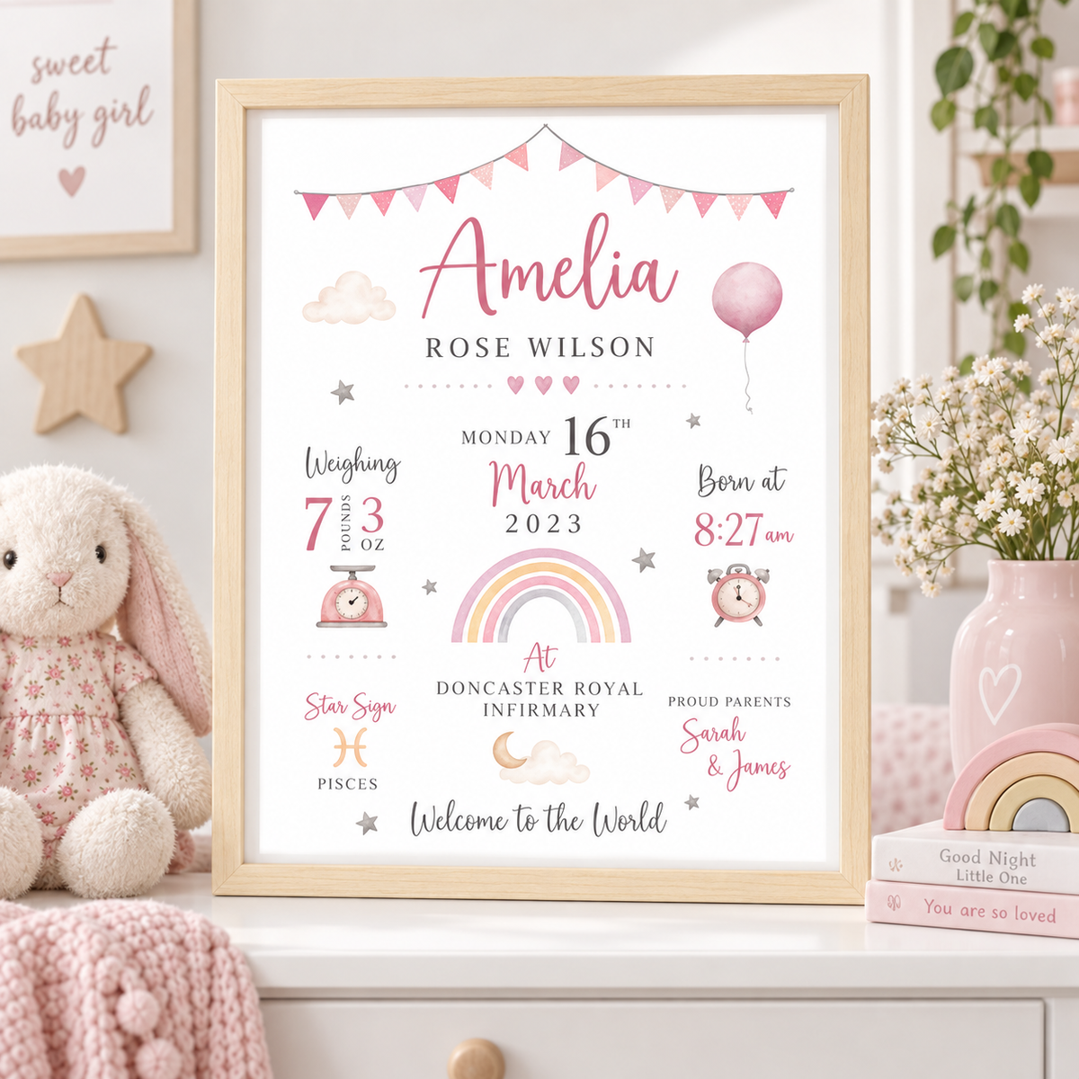 New Baby Personalised Print | Birth Details Gift | Keepsake Print | New Baby Gift | New Baby Girl | Newborn Gift ecd1aa48-614c-41e6-ae3e-39728156455f-297bb3dd-9520-424b-9576-d9630882175e.png