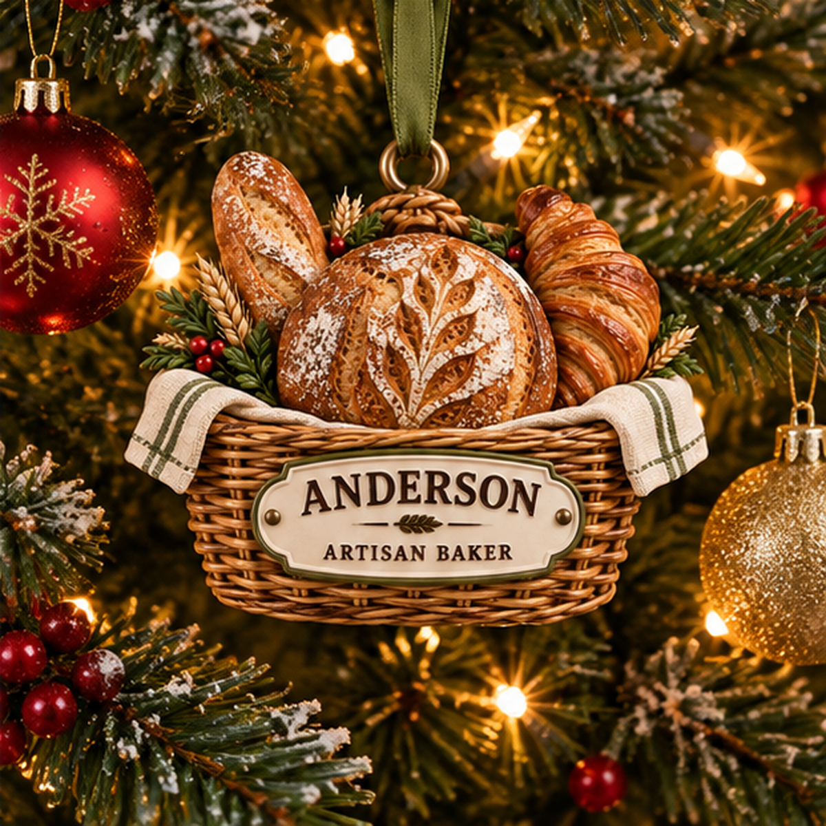 Personalized Artisan Bread Basket 3D Ornament, Custom Name Baker Christmas Ornament, Bread Lover Gift ecdaedc1-401a-4b3a-a727-e1d528f0bbd6-artisan_baker_mockup_4_tree.png