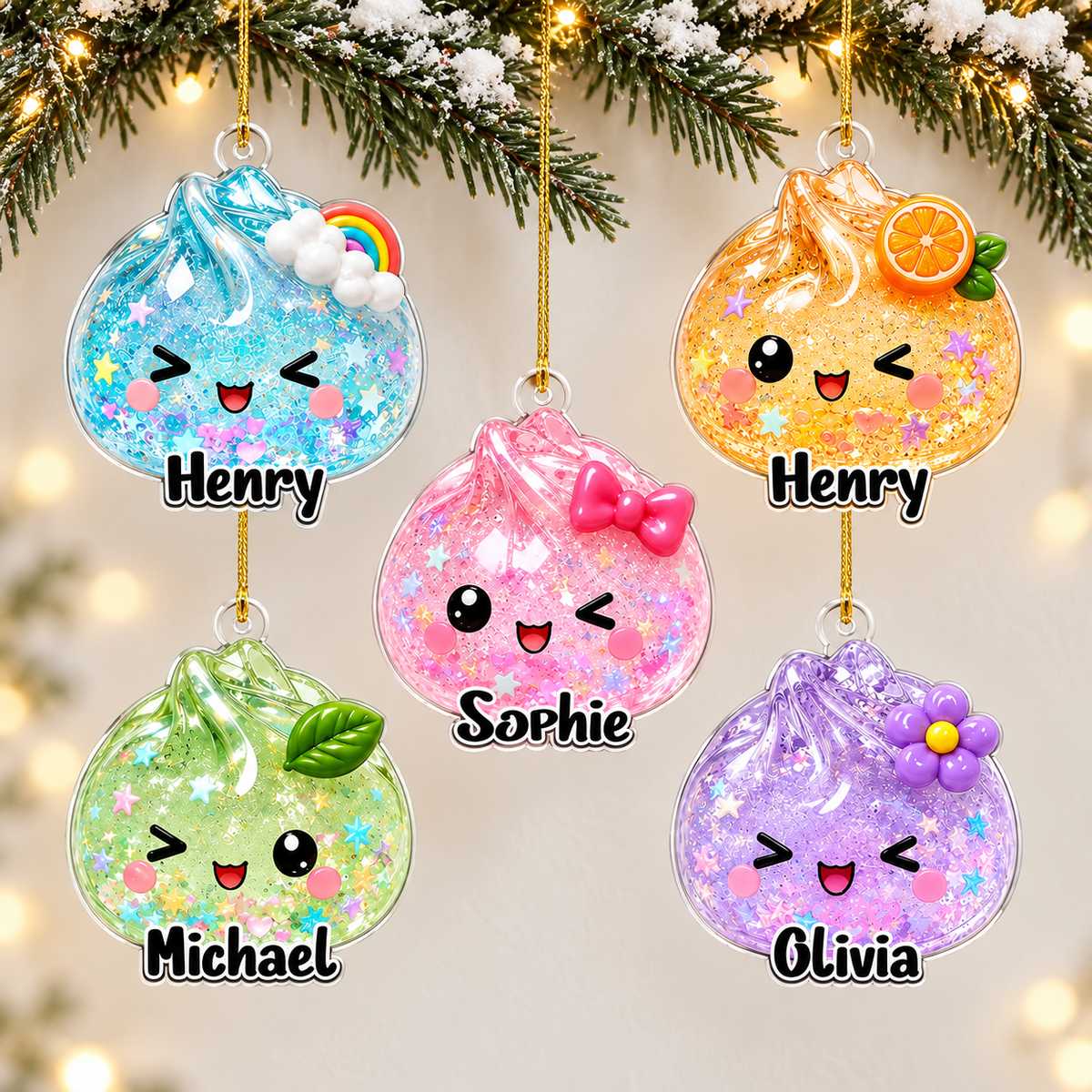 Personalized Name Glitter Dumpling Ornament, Cute Kawaii Christmas Tree Decoration, Custom Family Keepsake Gift for Kids and Dumpling Lovers ece217be-6d7c-4fb9-bb48-b8118a1caa35-banner-1.png