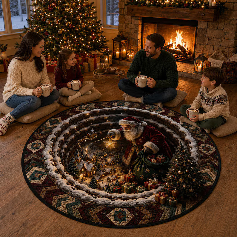 3D Christmas Round Rug | Optical Illusion Santa Claus Mat | Snowy Village Xmas Floor Carpet | Festive Living Room Decor Holiday Family Gift ed11f3f9-c258-4c86-8b56-53a220b9bb12-fdgfd-3-.jpg
