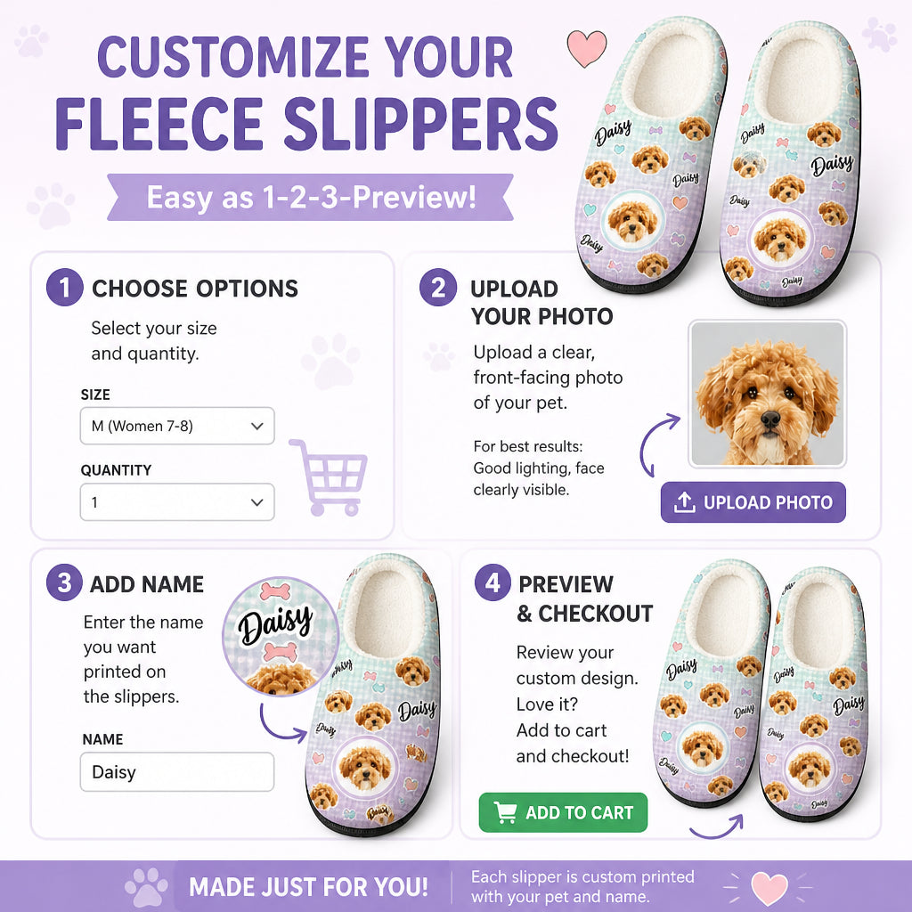 Custom Pet Face & Name Pattern Fleece Slippers - Personalized Fleece Slipper ed13e6b9-b9e1-4dd1-b57b-82e46b71843f.jpg