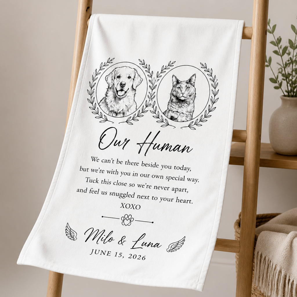 Wedding Keepsake Towel From Your Pets – Custom Pet Sketch & Message - Personalized Sport Towel ed20b536-bff9-42dd-a435-18962fab1987.jpg