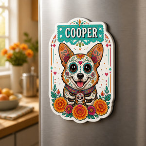 Custom Sugar Skull Pet Portrait Fridge Magnet - Personalized Custom Shape Fridge Magnet ed21be4f-7042-404d-b4f3-5957b8bcec86.jpg