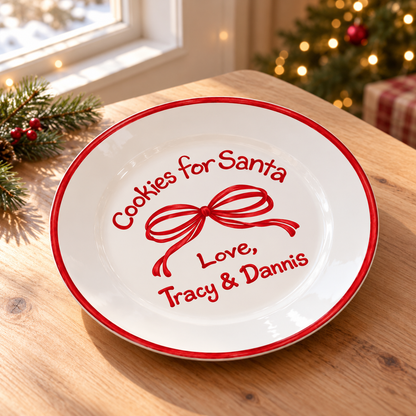Custom Cookies For Santa Plate, Christmas Tradition, Ribbon & Holly, Housewarming Family Christmas Gift ed3e5db7-3a90-4512-80c8-d2fdbabf14fc-banner-2.png