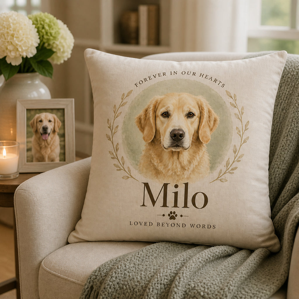 Pet Memorial Portrait Pillow — Forever In Our Hearts - Personalized Pillow ed441168-b7f8-4a5f-9772-a4ca31294d7a.jpg