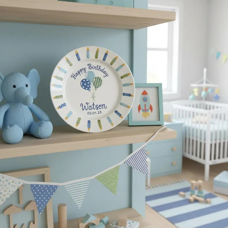 Custom Birthday Plate for Boy | Personalized Happy 1st Birthday Gift | Ceramic Painted Keepsake ed4a7d80-8bd1-4015-8a5b-1d8733d0f496-hgjg-3-.webp