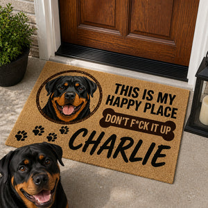 Rottweiler Happy Place Personalized Doormat - Personalized Doormat ed4a8fc6-3606-4792-a6bb-19ad82bcb6ca.jpg