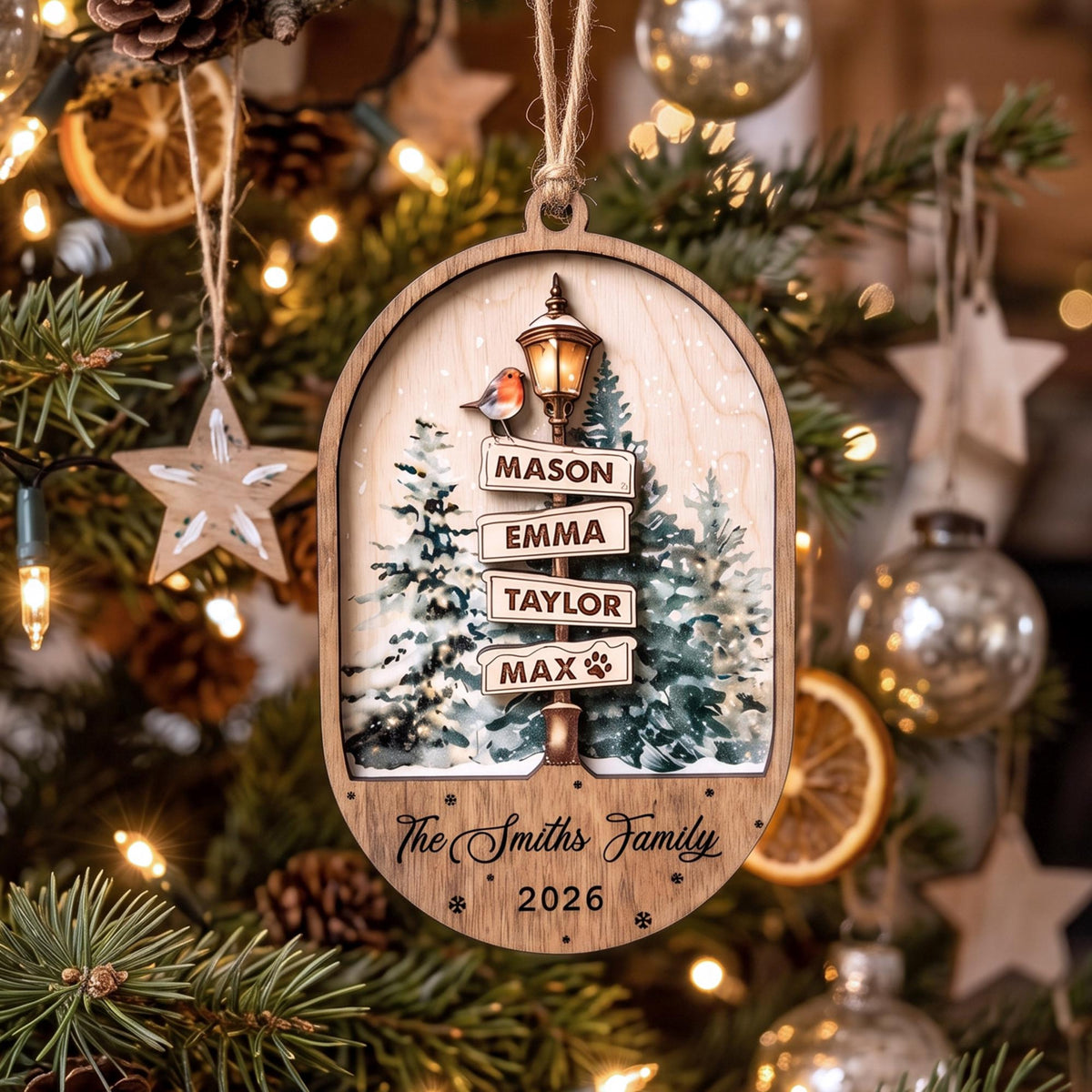 Family Names Christmas Ornament, Family of 3 4 with Pets, up to 20 Members, Personalized Family Ornament, 2-Layered Wood Ornament With Names ed4d1823-4b11-4a8d-855c-9ddc0d0b781f-2.jpg