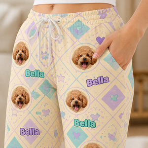 Custom Pet Photo + Name Sweatpants – Retro Diamond Pattern - Personalized Sweatpants ed6ebb12-4724-4b76-a458-552b1390885d.jpg