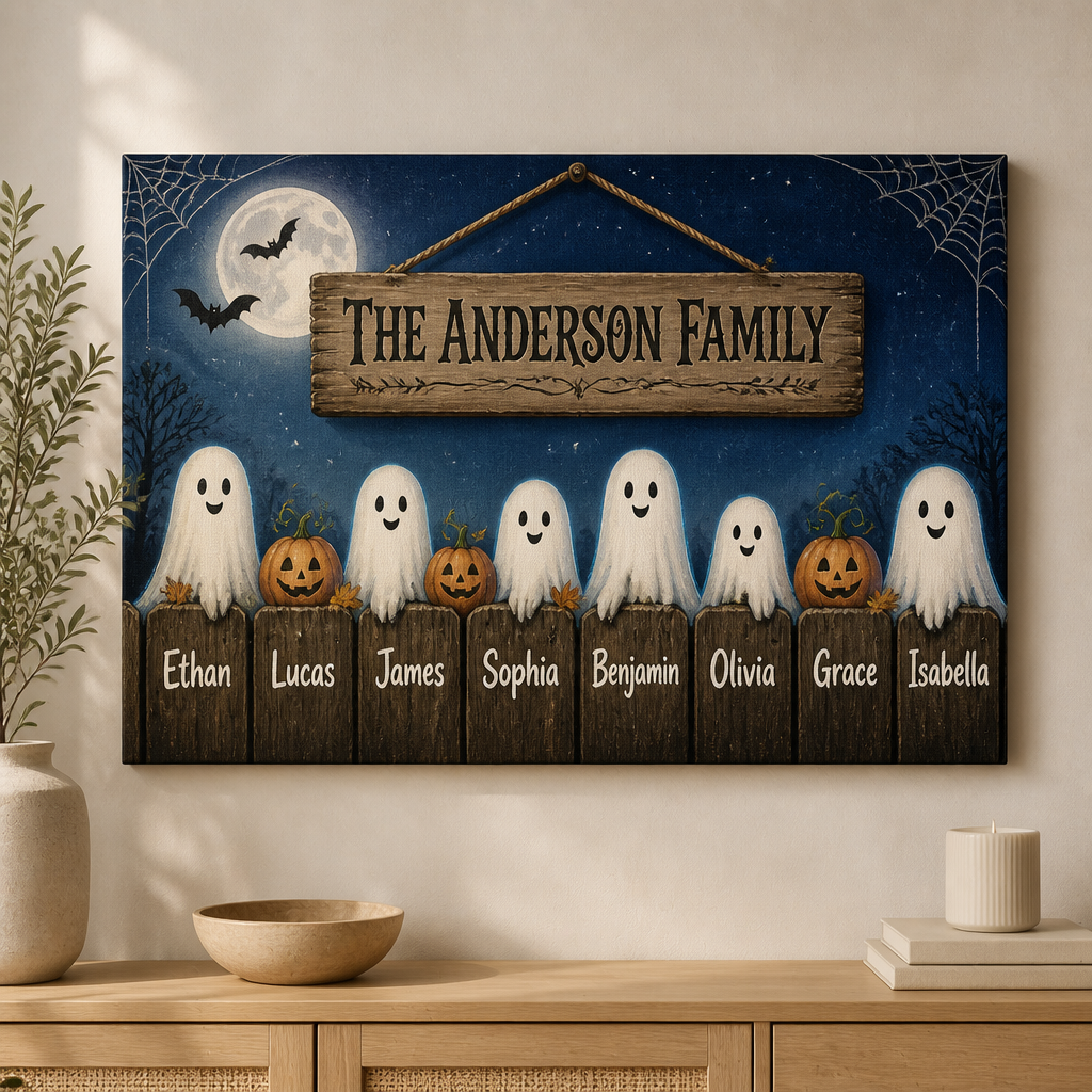 Halloween Ghost Family Canvas - Personalized Surname & Up To 8 Names - Personalized Canvas ed6eedc2-8bd9-4187-9a9c-6b7e66adb545.png