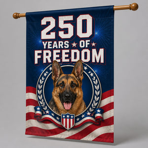 Patriotic German Shepherd — 250 Years of Freedom Garden Flag - Family Flag ed845f5b-bcd5-4050-9c55-7a3bf4d2195e.jpg
