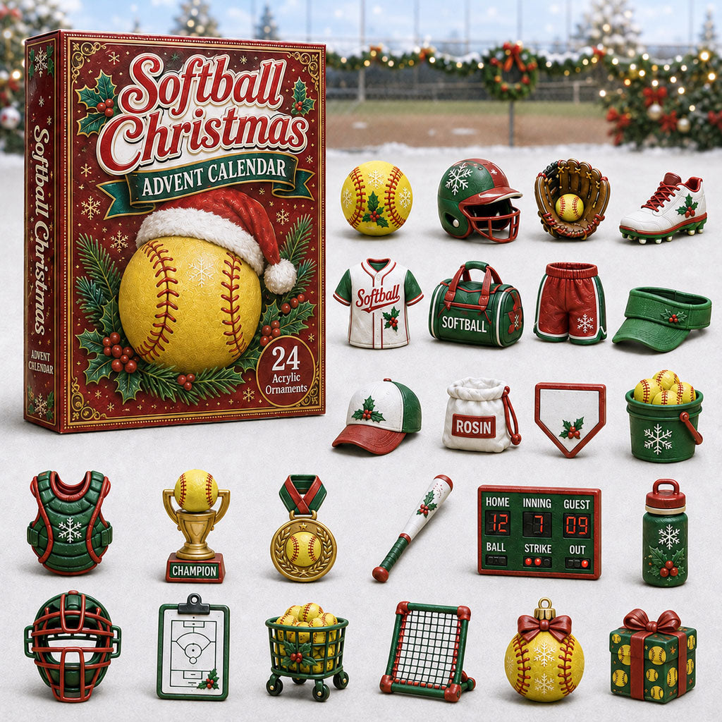 Softball Christmas Advent Calendar 2026 - 24-Day Festive Countdown, Acrylic Charms Blind Box - Gift For Softball Lovers edade363-30fd-4907-b856-ced322759cfe-christmas-softball.jpg