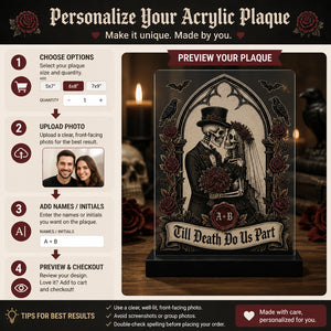 Gothic Skeleton Couple Acrylic Plaque — Till Death Do Us Part (Monogram) - Personalized Acrylic Plaque edb41b41-11d9-4a7e-95f6-15a1fa9fca52.jpg
