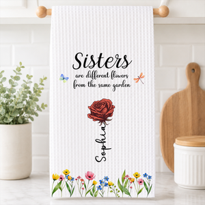 Sisters Are Different Flowers From The Same Garden - Personalized Name Waffle Weave Kitchen Towel, Housewarming Gift edba7df6-9ad5-4947-9d8b-5a9e7b429bbb-1-3-.png