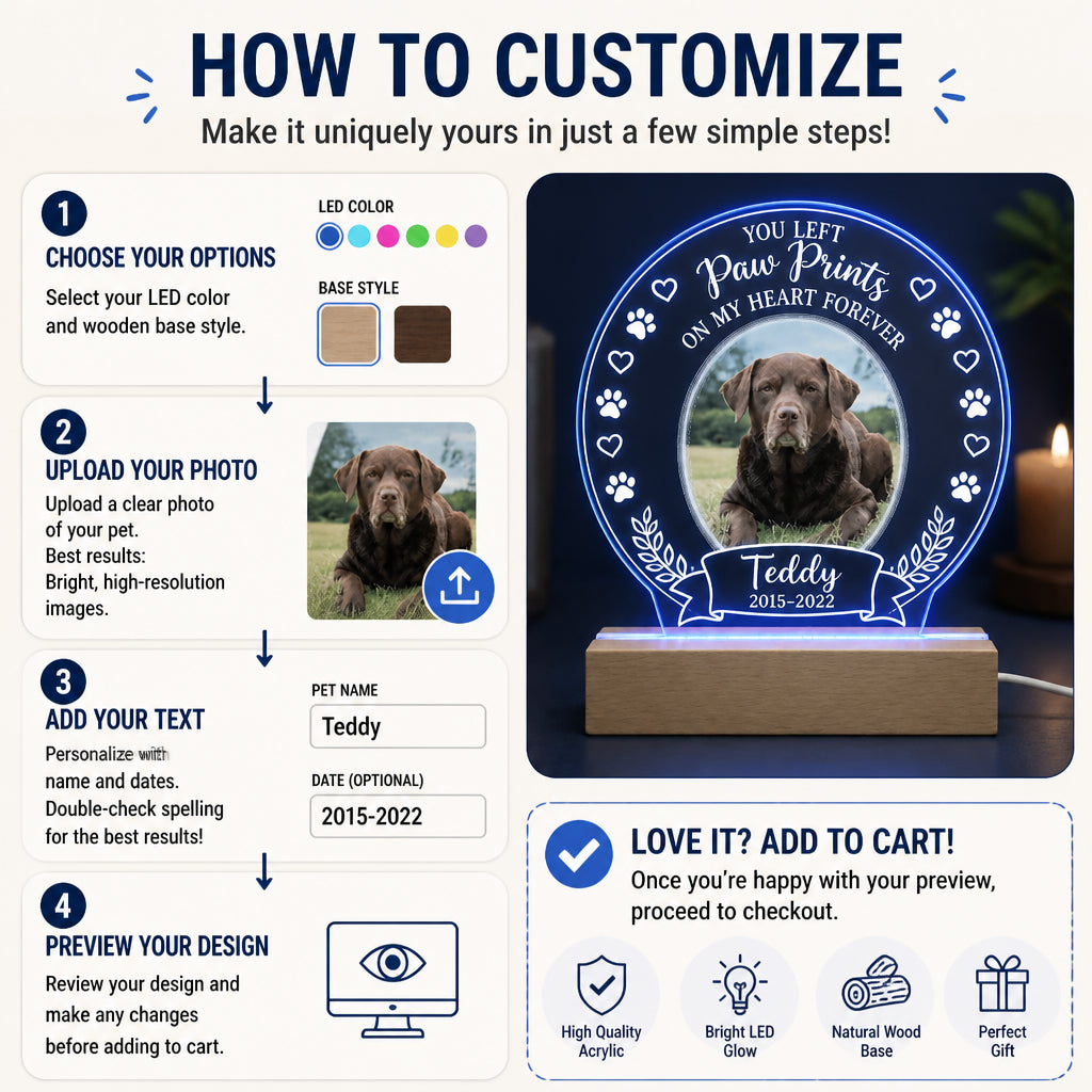 Pet Memorial LED Night Light — You Left Paw Prints — Photo, Name & Dates - Personalized 3D LED Light Wooden Base edcbe60b-d547-4257-9060-b89e5c2ba553.jpg
