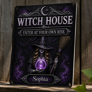 Witch House – Enter At Your Own Risk Personalized Metal Sign - Personalized Metal Sign edd2a935-cc3c-4a44-a435-fc0de6660ef9.jpg