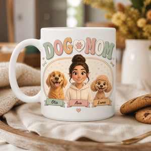 Dog Mom Custom Pet Portrait Mug (Owner + 2 Dogs) - Personalized Mug edfa483e-81f6-4705-85c3-aee3e5afd6cc.jpg
