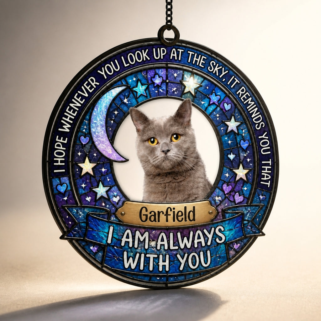 Custom Pet Photo Stained-Glass Suncatcher – I Am Always With You - Personalized Suncatcher Stained Glass ee00b37d-b255-413d-9f6d-0a3bd4c107c3.jpg