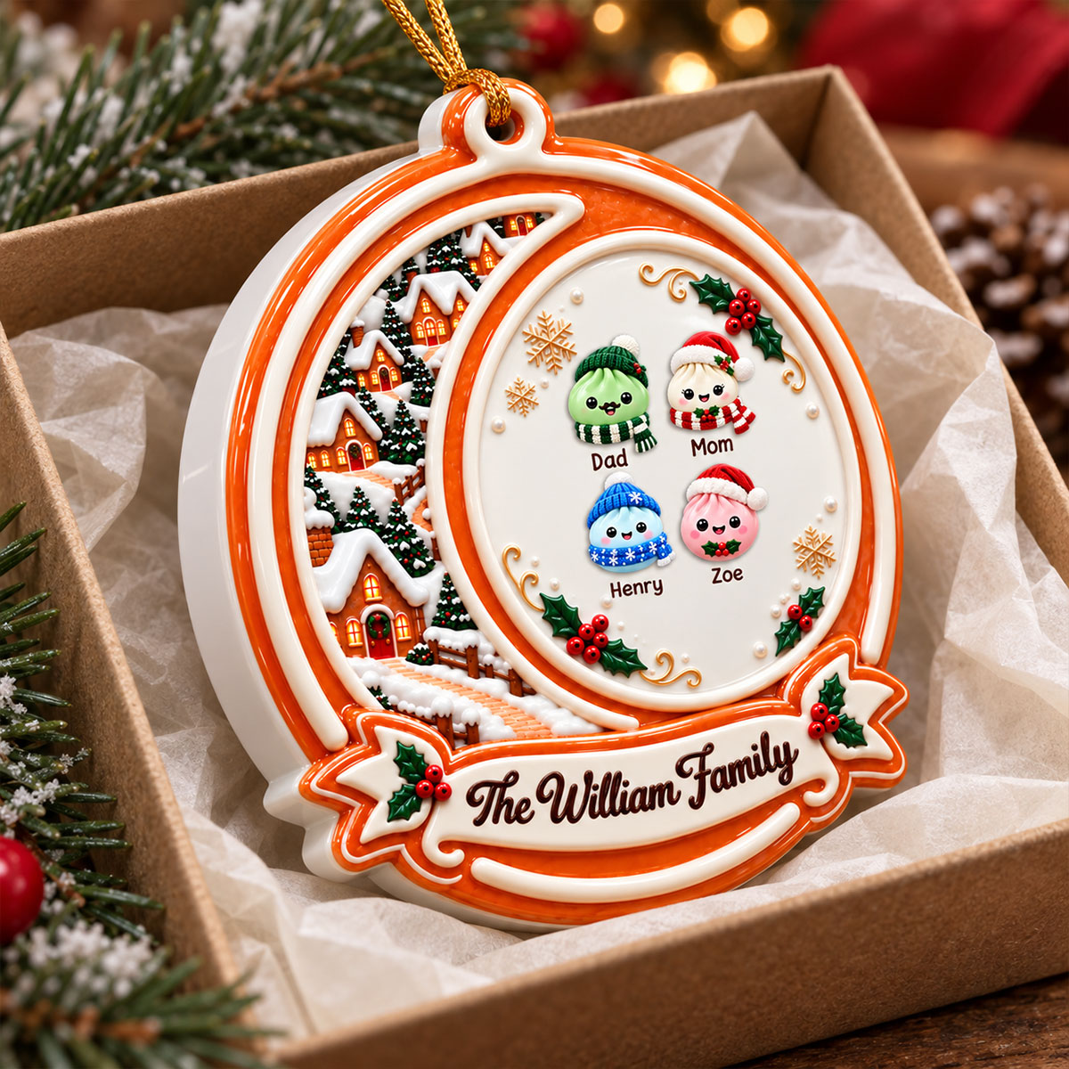 Family Christmas Cute Dumpling Journey - Personalized Real 3D Raised Ornament ee034488-45a5-4c7c-b479-88e2e68fb454-2.jpg