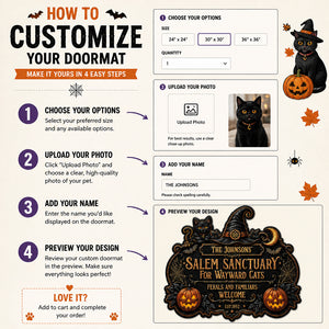 Personalized Salem Sanctuary Halloween Cat Doormat - Personalized Custom Shape Doormat (ZB) ee0490f3-5cdc-4744-b6e3-e15448f9e6b4.jpg