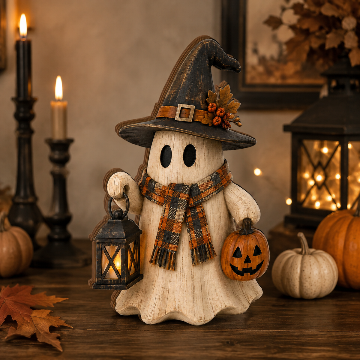 Ghost Halloween Wooden Block, Wooden Ghost Shelf Sitter, Rustic Fall Shelf Sitter, Farmhouse Table Decor ee0605ce-0699-41fd-beb3-a39f551397c4-3.png