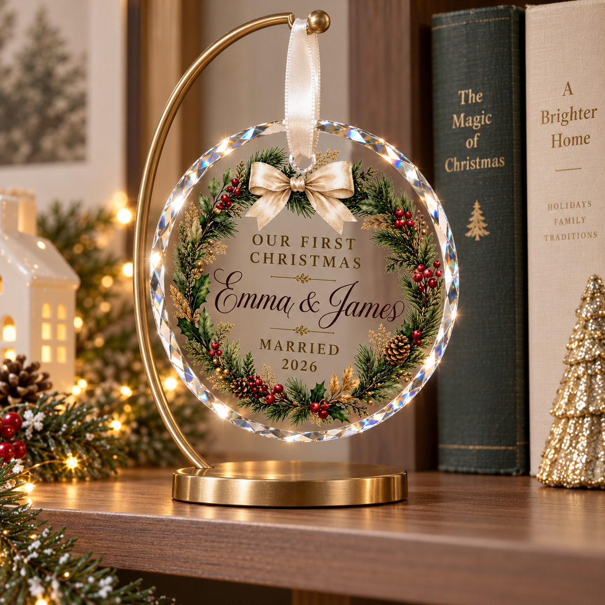 First Christmas Married Ornament 2026, Personalized Newlywed Wedding Gift, Custom Couple Keepsake ee0c42b4-1141-4416-81bc-b08ded838851-6cdc2b4d-92f8-4412-9a67-354ae6487959.png