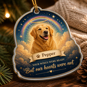 Rainbow Bridge Pet Photo Memorial Ornament – Your wings were ready - Personalized Shape Ornament ee3b5792-bf2b-4c66-b94d-c7640d1e37ea.jpg