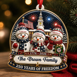 America 250 Snowman Family Christmas - Proud Family Ornament - Real 3D Raised Ornament ee415b32-205d-4a31-af62-714bcf2f609c-4-7-.jpg