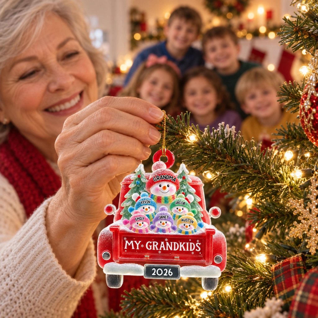 Grandmas Christmas Truck - Personalized Acrylic Ornament 3D Effect Ornament - Christmas Gift For Grandma ee44a895-d915-4449-8ef2-fc57c4a448e8-banner-4_converted.png