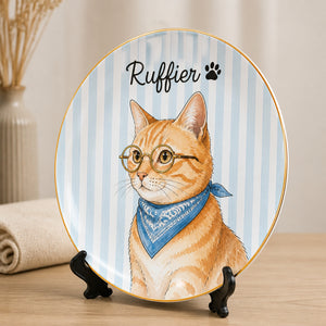 Custom Pet Portrait Ceramic Plate – Watercolor Cameo with Name - Personalized Personalized Ceramic Plate ee59cbec-6c65-4b2b-acfc-a8044772e8a2.jpg