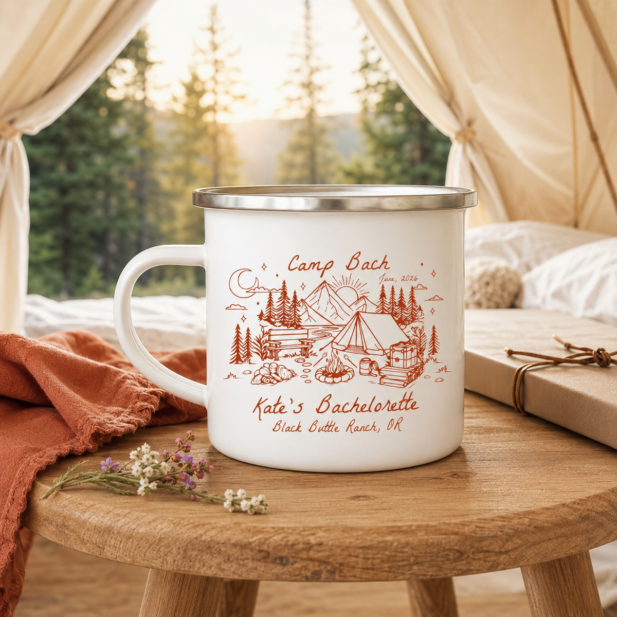 Personalized Campfire Enamel Mug for Camp Bachelorette, Camping Cabin Bach Club Mug ee73bfde-1791-4306-8b04-cea46578f9b8-banner-3.png