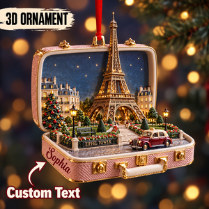 Personalized Eiffel Tower 3D Suitcase Christmas Ornament – Paris Travel Souvenir & Gift for Paris Lovers ee91d790-2cef-4dbd-a8f5-9c82adcc6303-Personalized-3D-Eiffel-Tower-suitcase-ornament.png