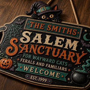 Personalized Salem Sanctuary Cat Door Wood Sign - Personalized Wood Sign ee956148-852d-42c6-ba3d-6b489cd1e9ad.jpg