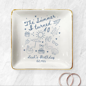 Personalized 40th Birthday Ring Dish, Summer Theme Jewelry Tray eeaa2b1a-59be-4383-ab75-e59fbc49bb80-1.jpg