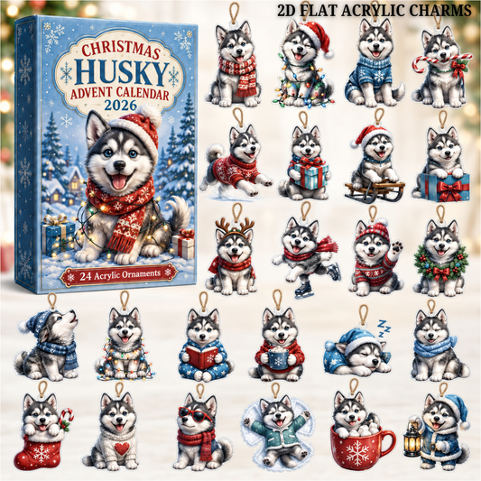 Christmas Husky Advent Calendar 2026 - 24-Day Festive Countdown, Acrylic Charms Blind Box - Gift For Husky Lovers eead6122-fd92-467d-9384-cee9ff0aa22e-christmas-husky-text.png