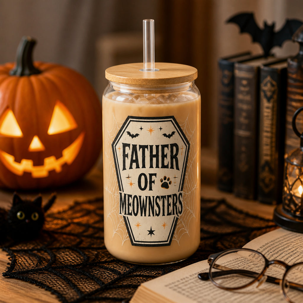 Father of Meownsters – Custom Pet Photo Glass Can Tumbler - Personalized Glass Tumbler eec381ac-1400-4e90-ad64-573fa97659c5.jpg